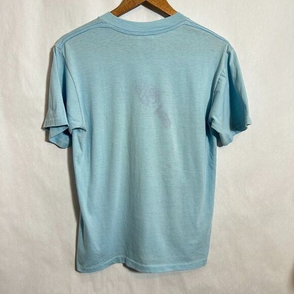 VTG 80s Oregon Graphic T Shirt S/M Blue Rainy Weather Single Stitch Super Shirts - Picture 3 of 11